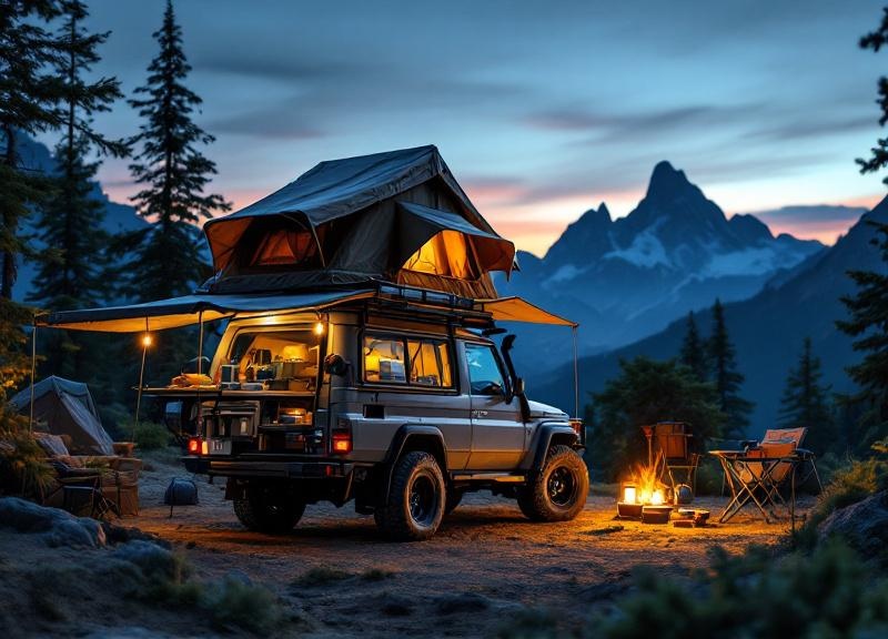Overland camping with Toyota Land Cruiser