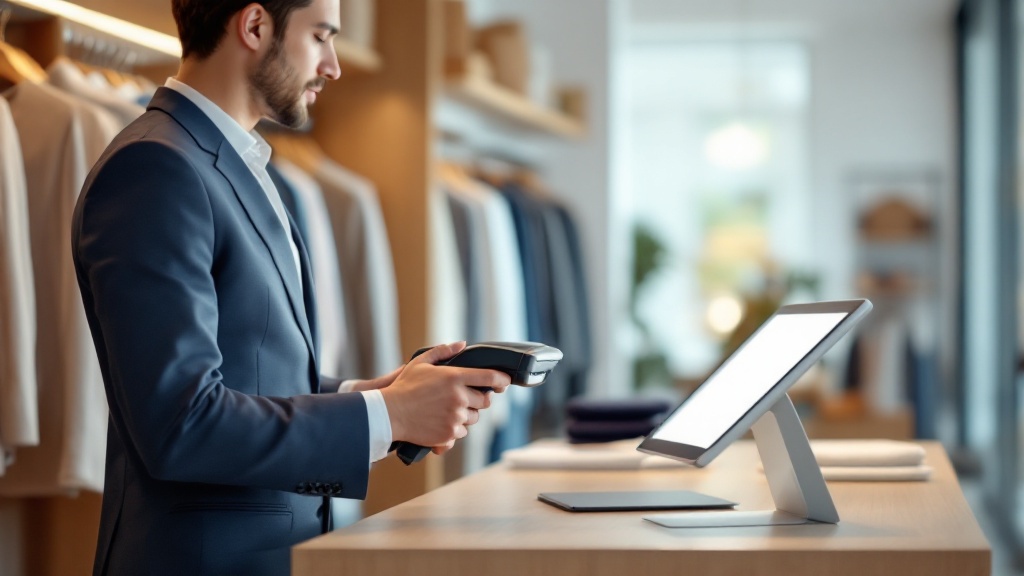 Zebra RFID reader scanning apparel in a retail store